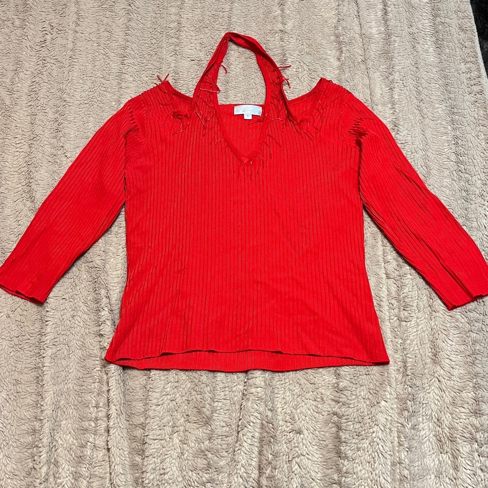 Vintage Red V neck top